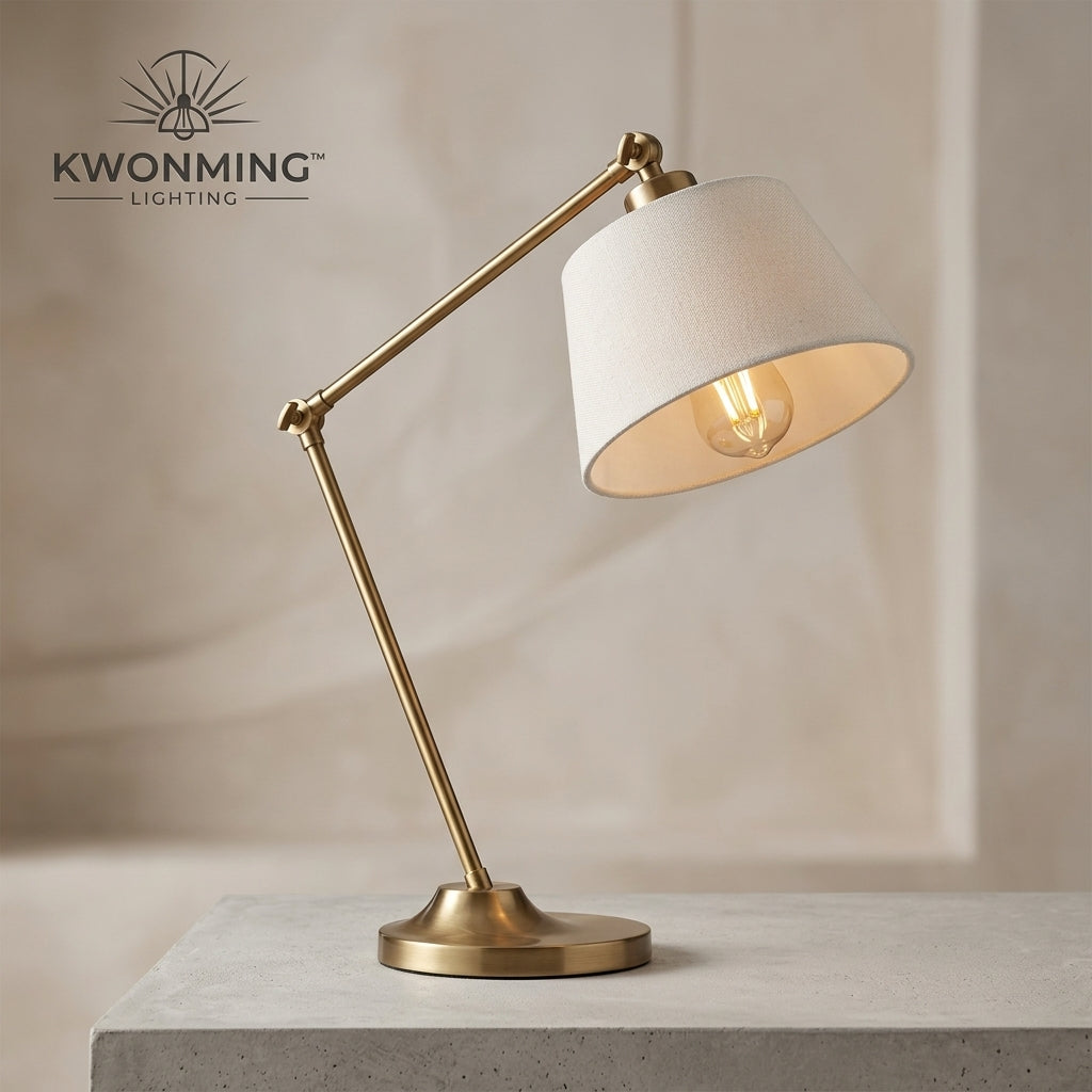 Kwonming™ Adjustable Fabric Shade Table Lamp